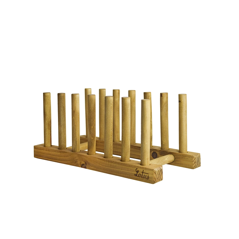 استند نگهدارنده بشقاب چوبی 6 خانه