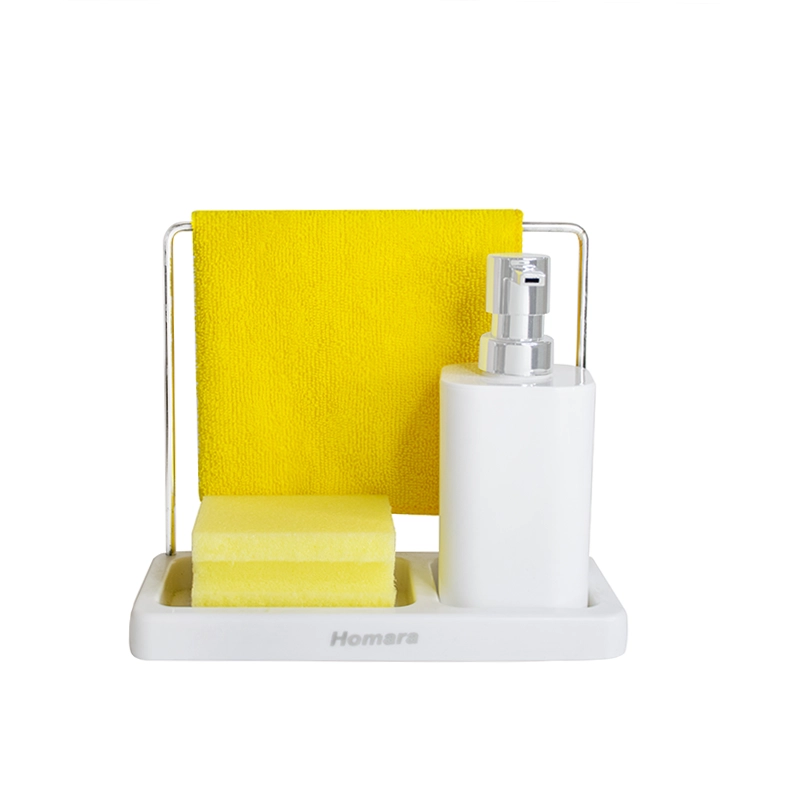 مخزن مایع ظرفشویی همارا مدل 001 به همراه دستمال میکروفایبر و اسکاج ظرفشویی