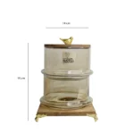 برج تنقلات دو طبقه شیشه شامپاینی و درب و زیره چوبی جام سازان