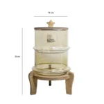 برج تنقلات دو طبقه شیشه شامپاینی و درب و زیره چوبی جام سازان کد002 - Image 2