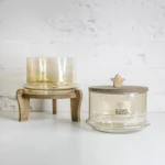 برج تنقلات دو طبقه شیشه شامپاینی و درب و زیره چوبی جام سازان کد002