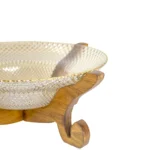 آجیل خوری و تنقلات طرح پیکسل لب طلایی پایه چوبی